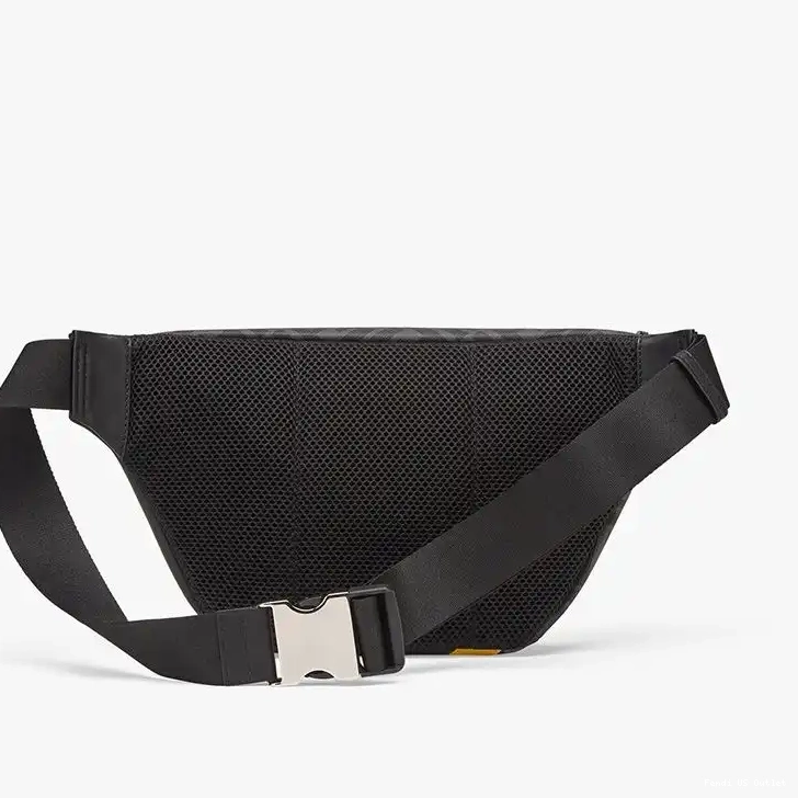 Affordable HOT In Black Yellow Belt Fendi Bag Motif FF Fabric 0419